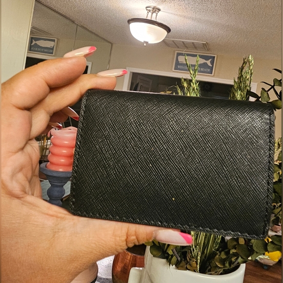 Michael Kors Black Leather Card Holder Wallet - Picture 5 of 7